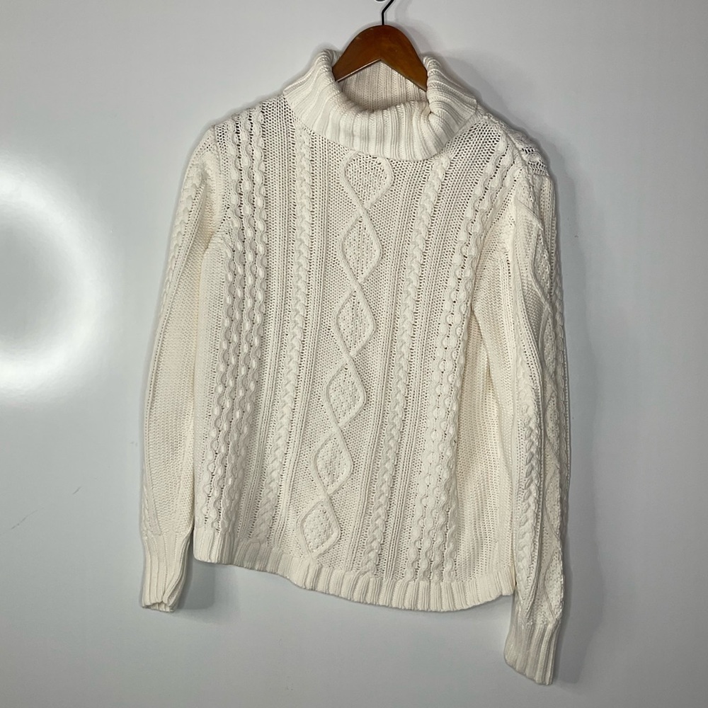 Eddie Bauer Womens Fisherman‎ Turtleneck Sweater Size Large